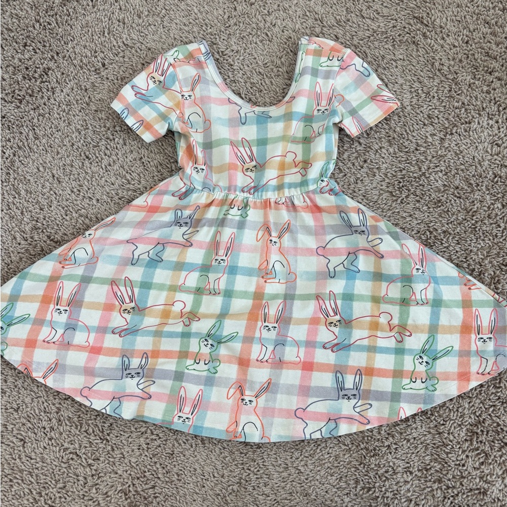 RAGS- Colorful Bunny Print Kids Dress